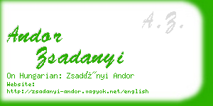 andor zsadanyi business card